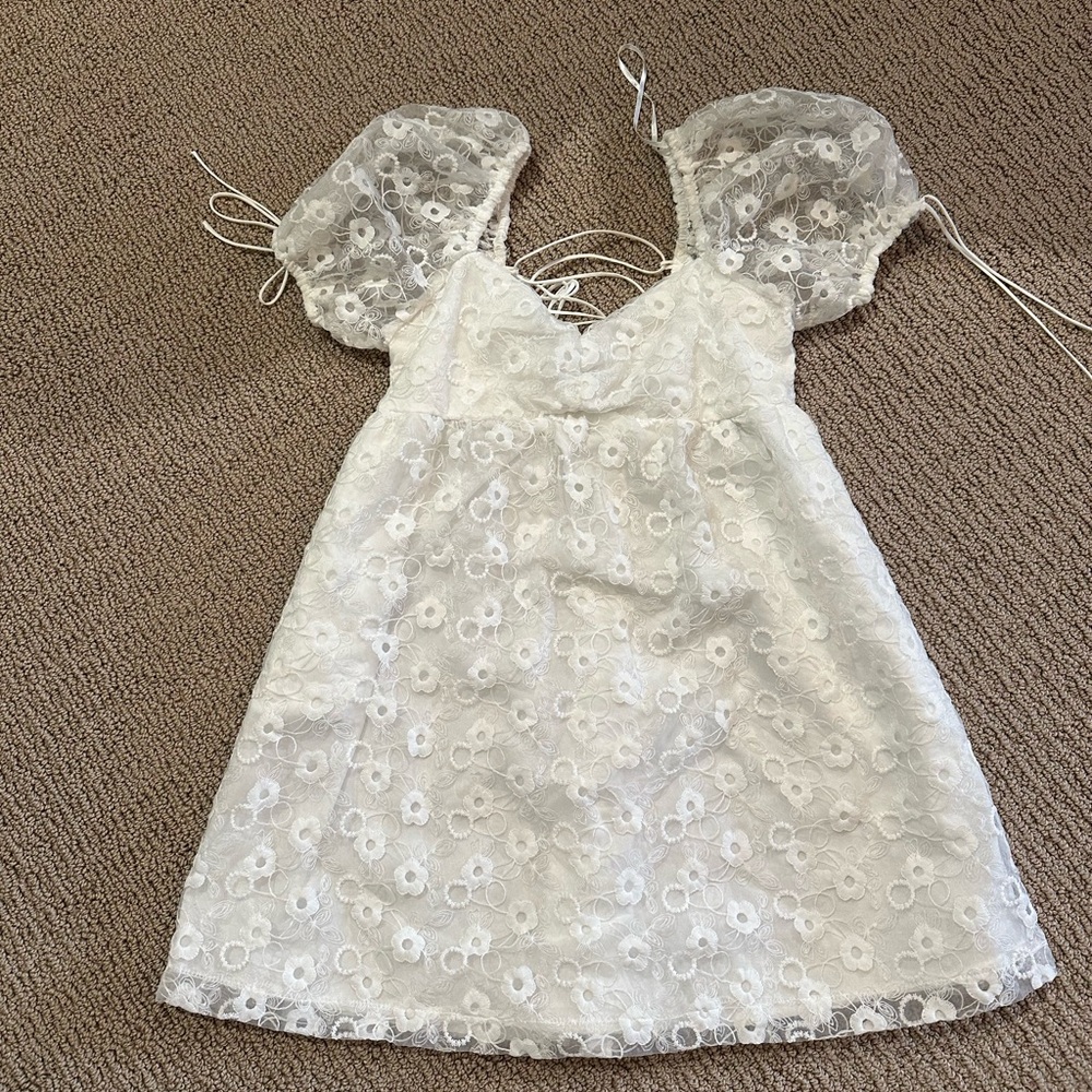 white mini dress